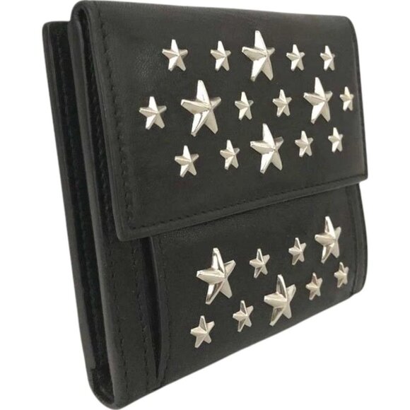 (L1) Authentic Jimmy Choo Wallet Black Leather Luxury Vintage Designer Handbag - Picture 4 of 10